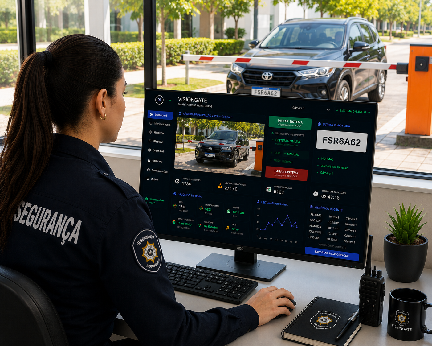Dashboard VisionGate em guarita